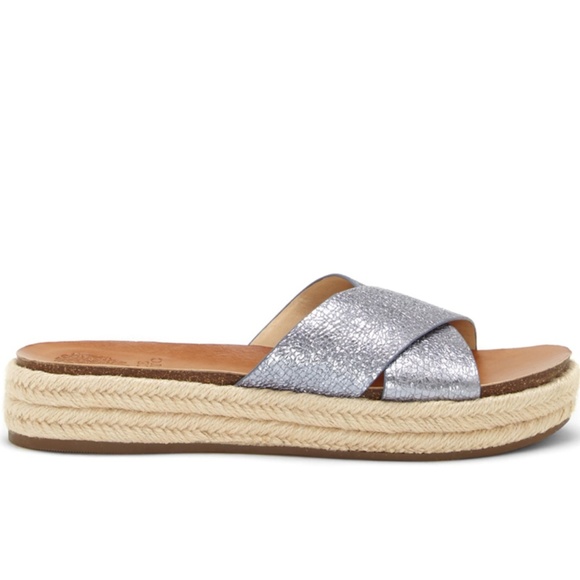 Vince Camuto Blue Espadrille Platform Slide Sandal - Picture 4 of 9